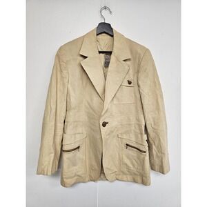 Vintage Scott Grey Ltd Sport Coat Mens 40 Beige Safari Utility Jacket Outdoor